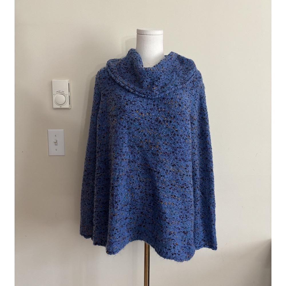 Habitat Clothing Womens Large Chunky Knit Sweater Blue Coastal Boho Eclectic